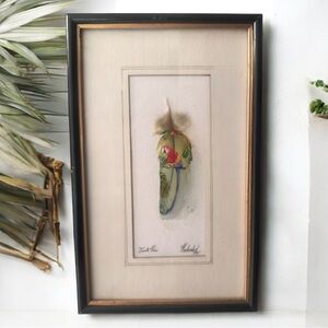 Beautiful Miniature Feather Art - Puerto Rico - Signed by Artist